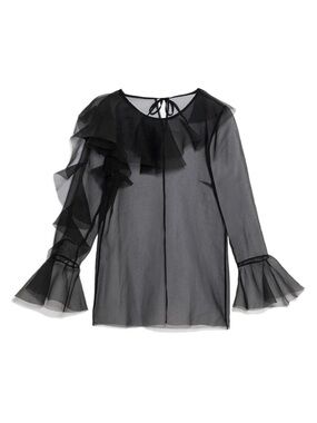 TOUCHÉ Women’s Black Ruffled Organxa Tunic Rare find.  luxury